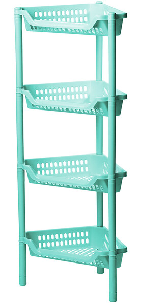 Полка угловая ЕВРО 4 секц, Фисташковый 38,5х26,5х94,2 ("М-пластика") (М 2757)