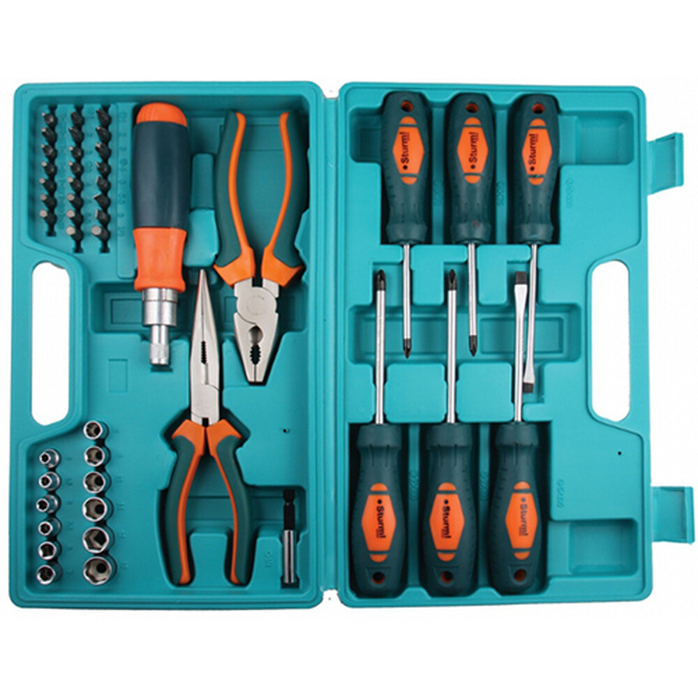 1040-02-SS7 Набор инструмента 45 ПРЕДМЕТОВ, ХРОМ-ВАНАДИЙ Sturm!