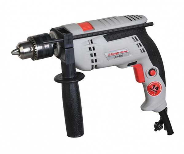ДУ-900 Дрель ударная Энергомаш 900 Вт 0-3000 об/мин, 0-44800 уд/мин, регул обор,