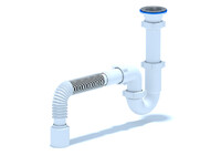 D0110 Сифон АНИ Пласт 1 1/2 * 40 прямоточный с гибкой трубой 40х50