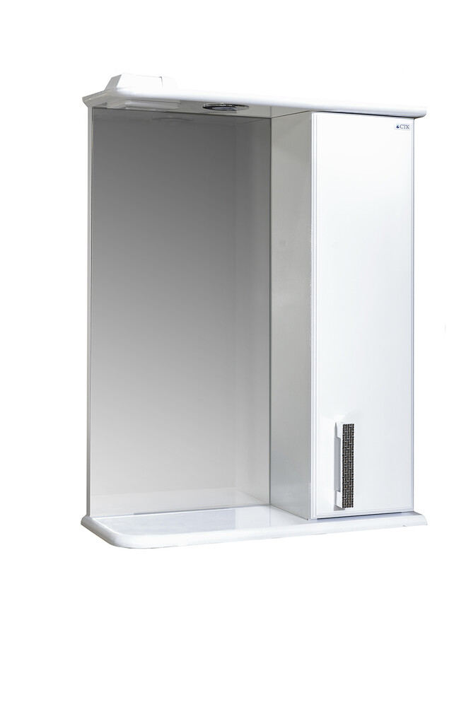 Зеркало-шкаф SANTREK HOME "Марта-50" (Белый) с подсветкой Правый 500*725*180