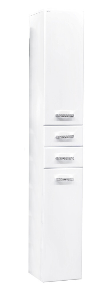 Пенал SANTREK HOME "Марта-35" (Белый) 2 двери 2 ящика с корзиной Правый 350х1900х350