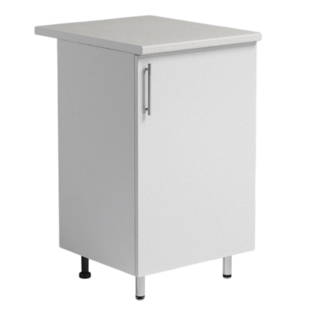 Рабочий стол 50 Белый металлик фасад МДФ столешница цвет (САХАРА) SANTREK HOME