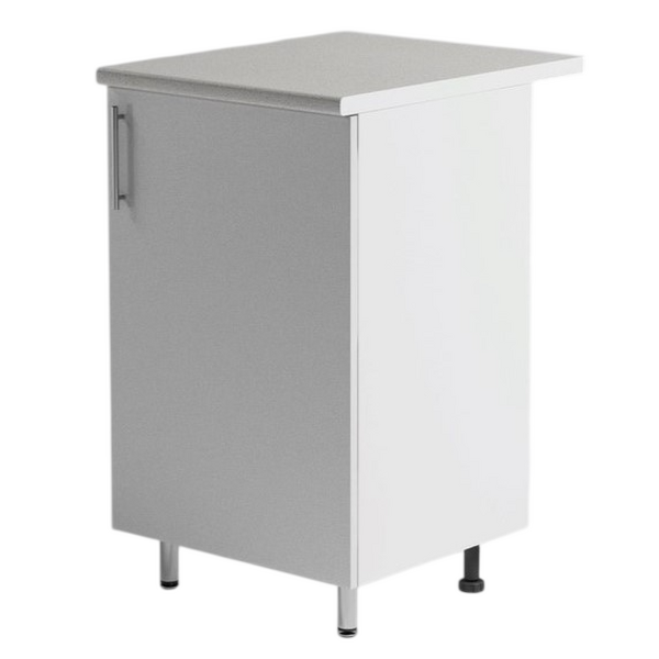 Рабочий стол 50 Белый металлик фасад МДФ столешница цвет (САХАРА) SANTREK HOME