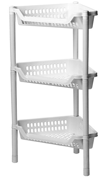 Полка угловая ЕВРО 3 секц, Белый 38,5х26,5х68 ("М-пластика") (М 2756)