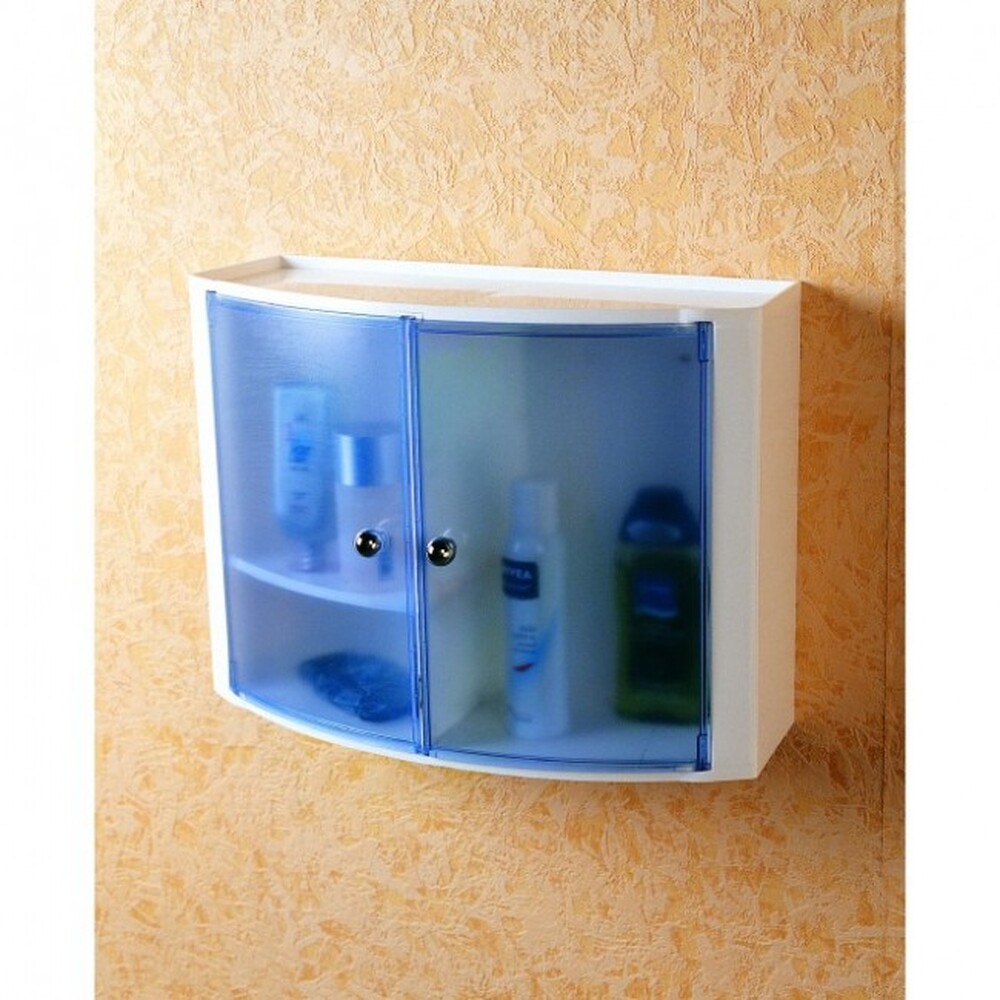 Полка-шкафчик Прима Нова настенная №11 (размер 43 х 17 х 31,5) натур. прозр.