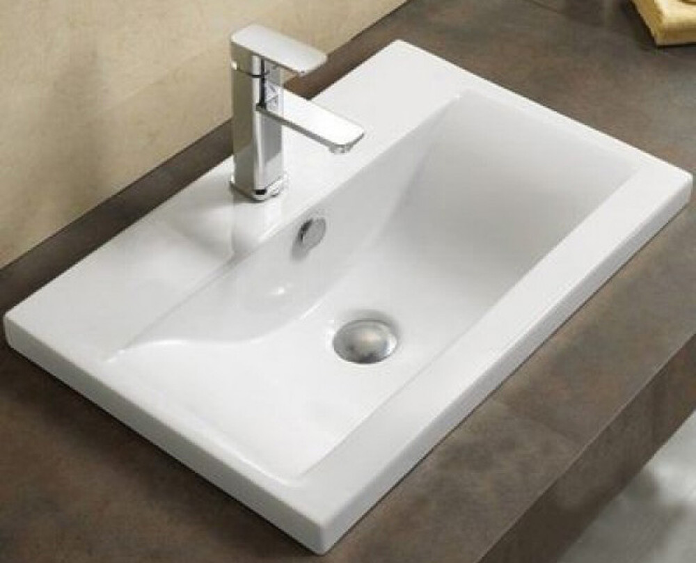 800-9393 (80) Умывальник-столешница для ванной врезная 810х395х185 MELANA