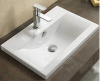 800-9393 (80) Умывальник-столешница для ванной врезная 810х395х185 MELANA