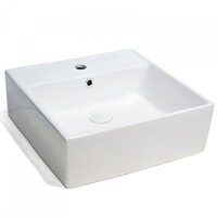 800-A064 Фигурный умывальник накладной квадрат с подиумом под смес-ль 465x465x160 MELANA