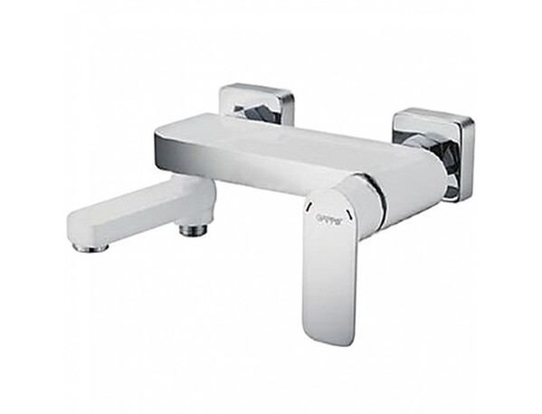 G3248 Смеситель Ванна GAPPO d-35 кор нос (хром/белый) излив-переключатель на лейку