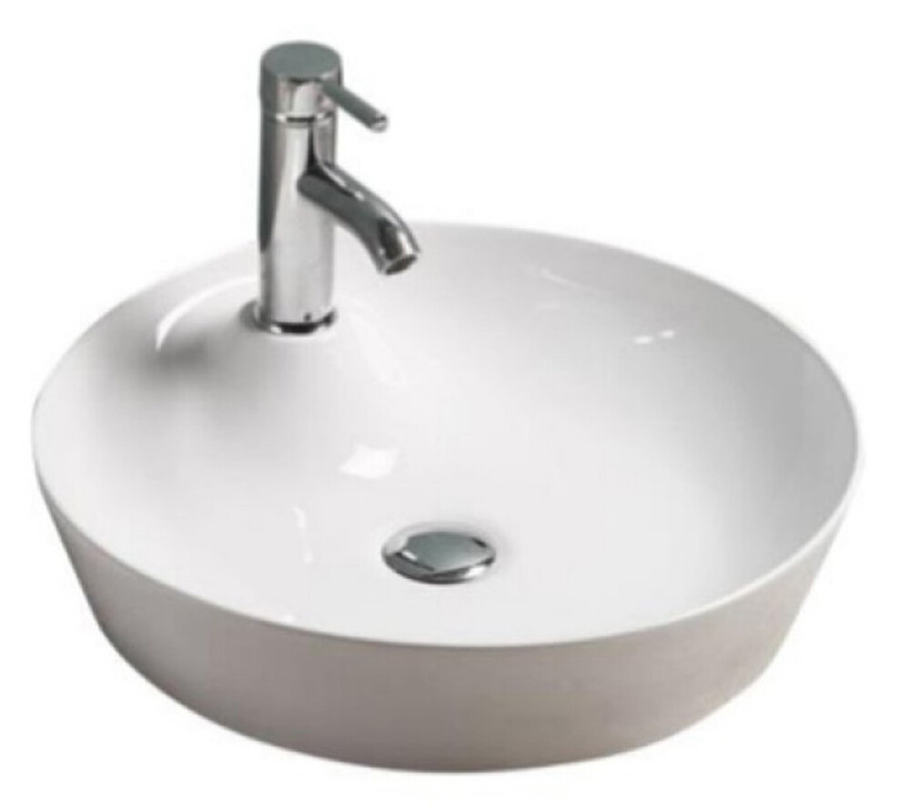 800-78111 (А432 ) Фигурный умывальник накладной круглый 440x130 MELANA