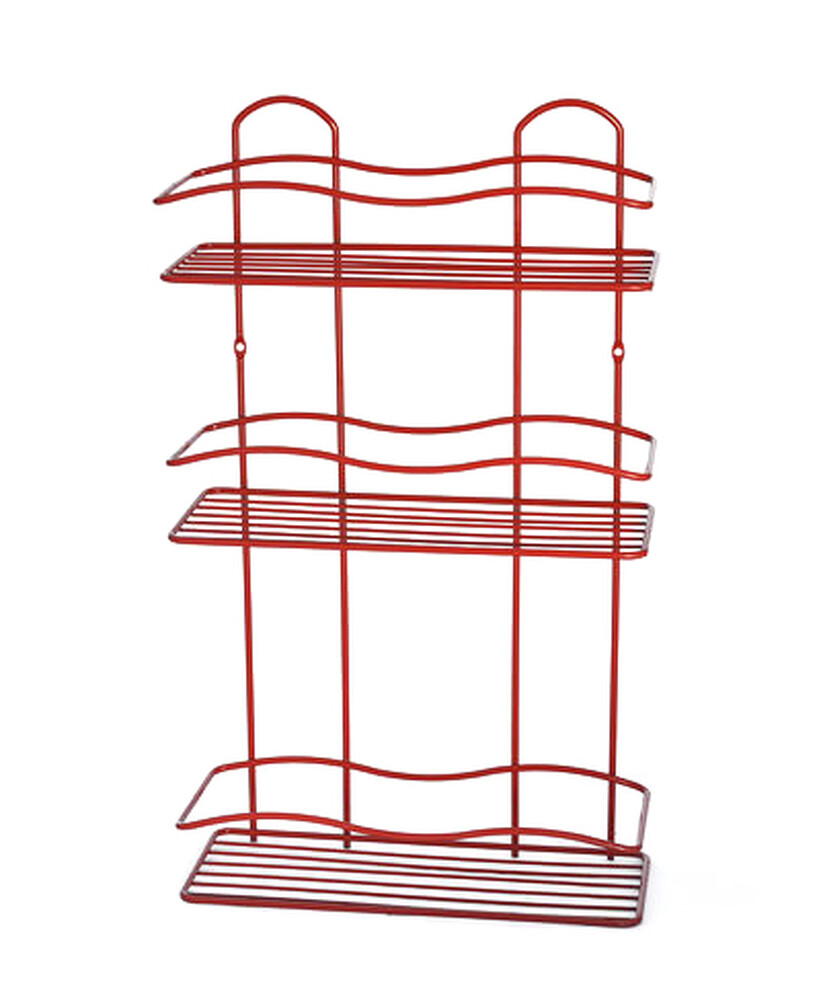 Полка прямая 3 яруса 4898-3 СТК высокая, борт волной (красная) РОССИЯ