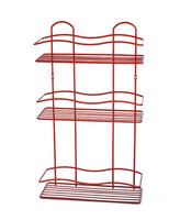 Полка прямая 3 яруса 4898-3 СТК высокая, борт волной (красная) РОССИЯ