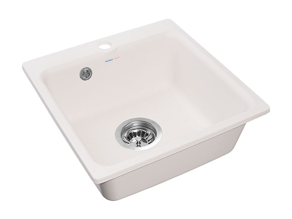 Мойка для кухни GranFest SMART GF-SMART 430 чаша 432х432мм без сифона (430 белый)