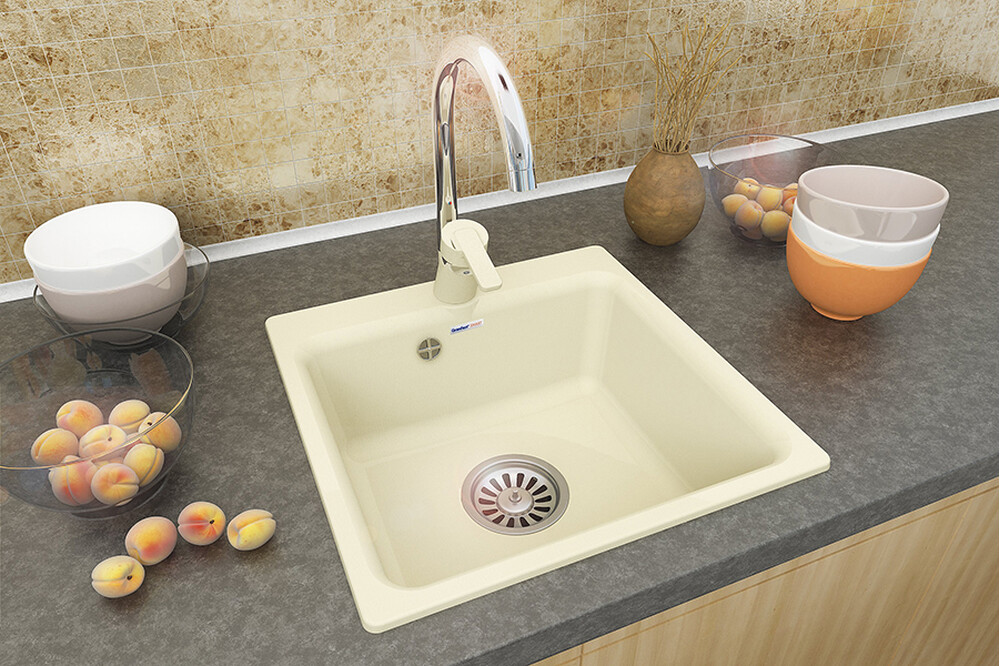 Мойка для кухни GranFest SMART GF-SMART 430 чаша 432х432мм без сифона (430 белый)