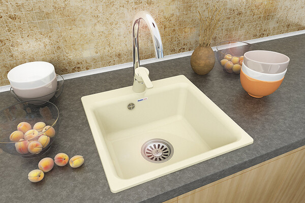 Мойка для кухни GranFest SMART GF-SMART 430 чаша 432х432мм без сифона (430 белый)