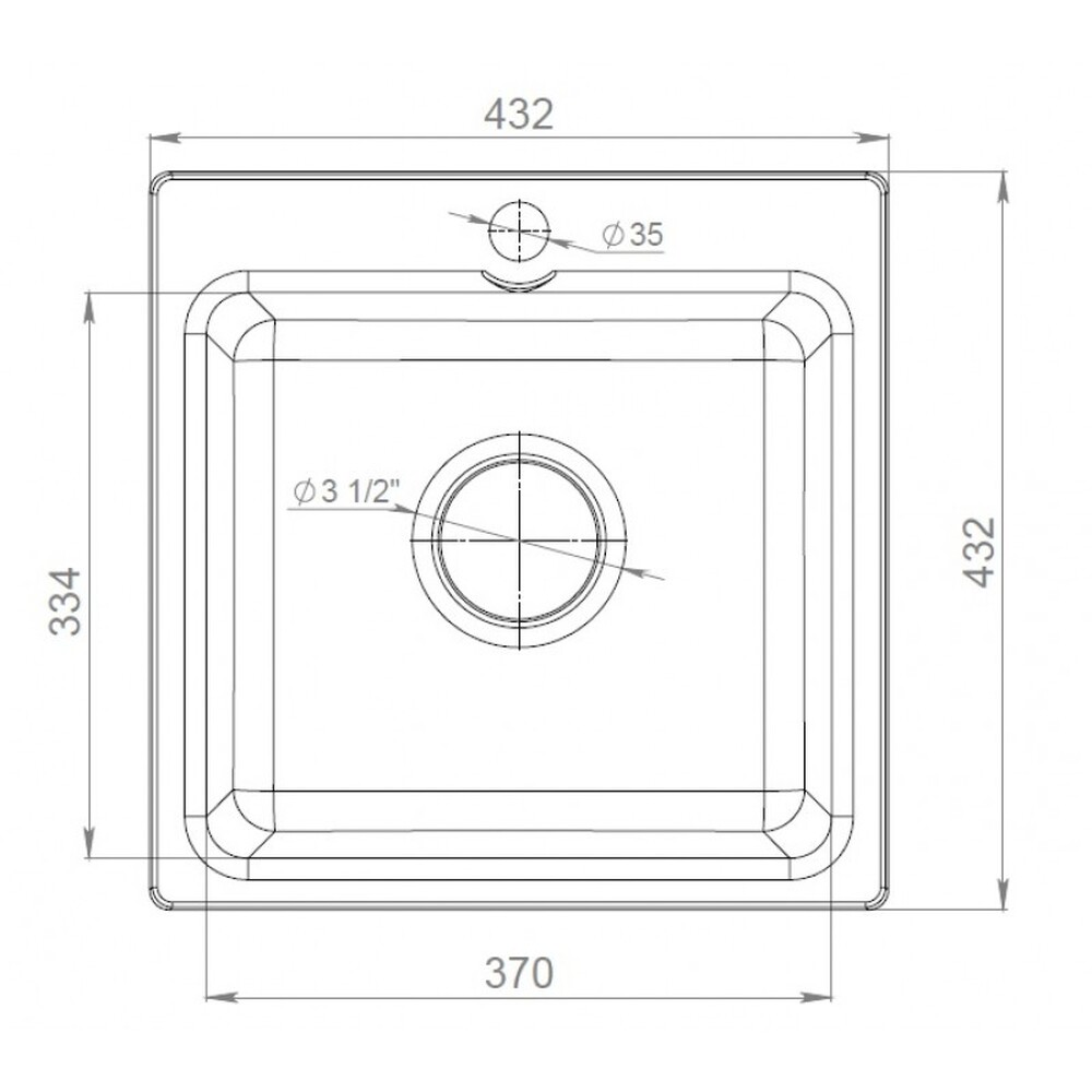 Мойка для кухни GranFest SMART GF-SMART 430 чаша 432х432мм без сифона (430 белый)