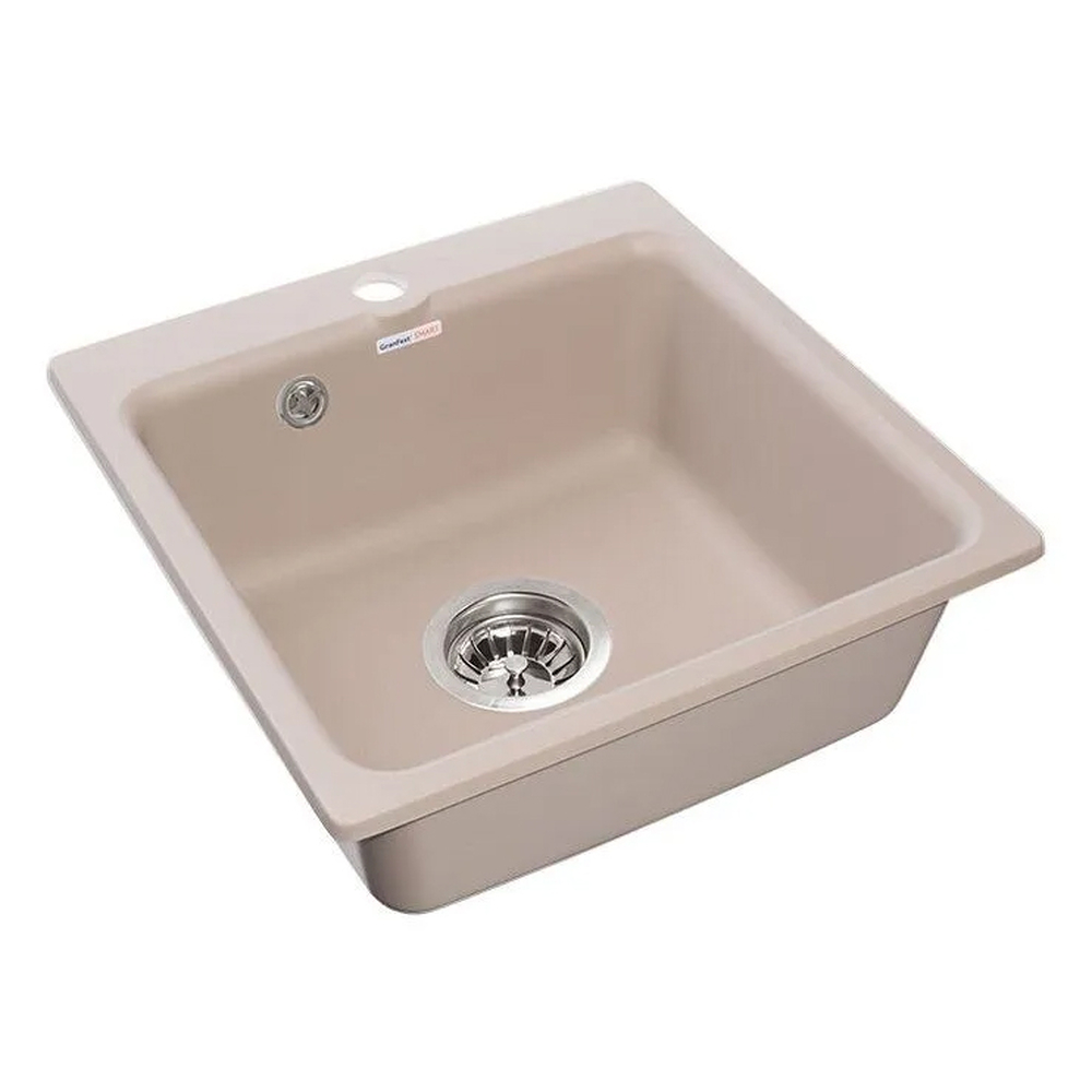 Мойки GRANFEST SMART SM430 (мрамор) 1-чаша 432х432мм ПЕСОЧНЫЙ (без сифона)