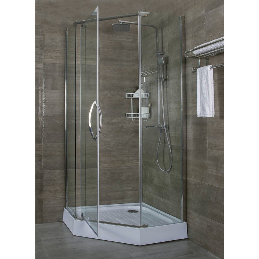 Душевое ограждение ALEX BAITLER AB215-100 (100*100*200) стекло прозрачное 8мм 3к