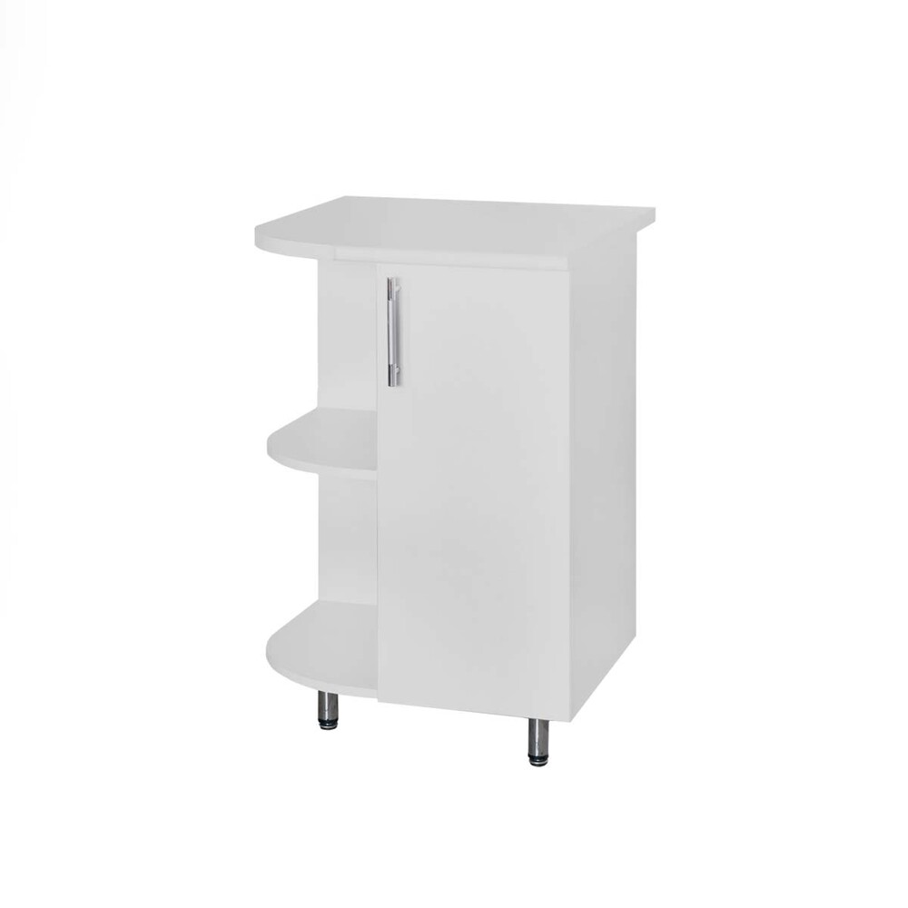 Стол торцевой 60*55 левый Серебристый металлик фасад МДФ SANTREK HOME