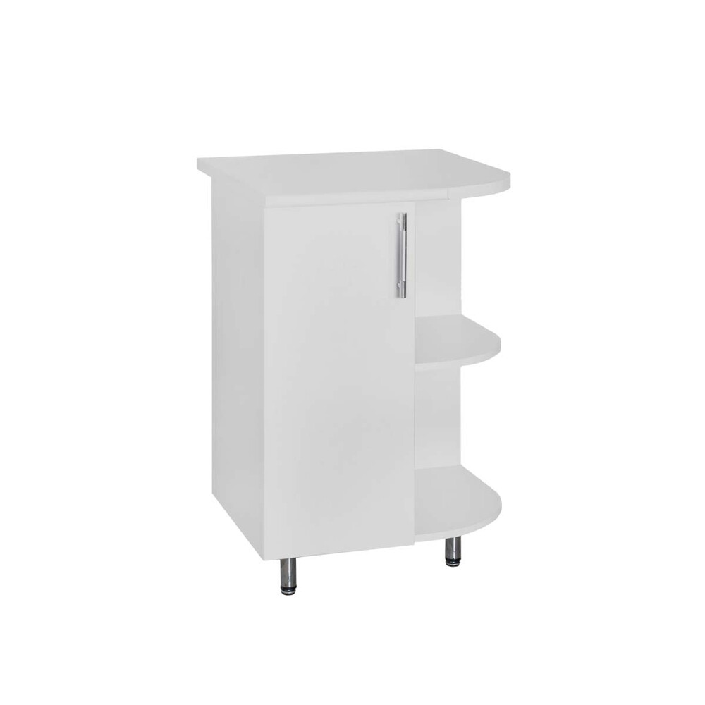 Стол торцевой 60*55 правый Серебристый металлик фасад МДФ SANTREK HOME