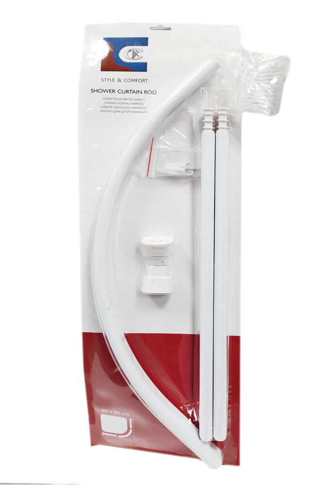 Карниз д/ванной  белый Дуга 90х90 см (СТК 4290А)