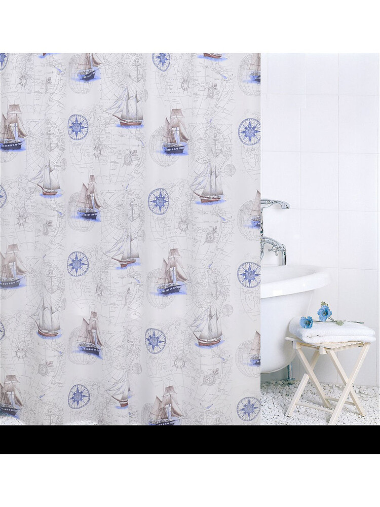 Штора для ванн BATH 180х200 Blue boats (ch17049) (133)