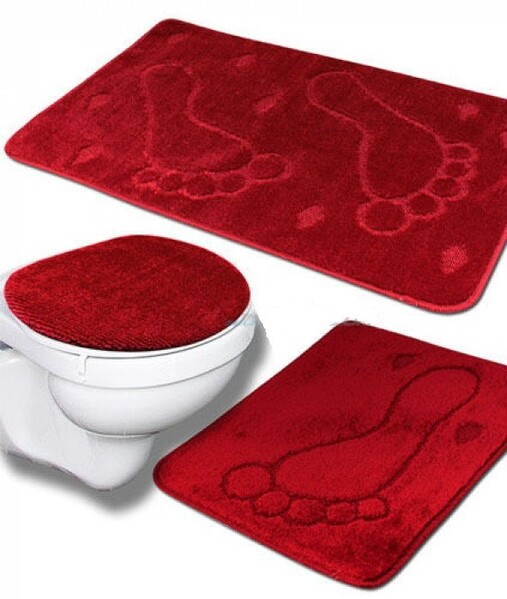 Коврик д/ванны 3 предм. ZALEL 55*85- красный Турция