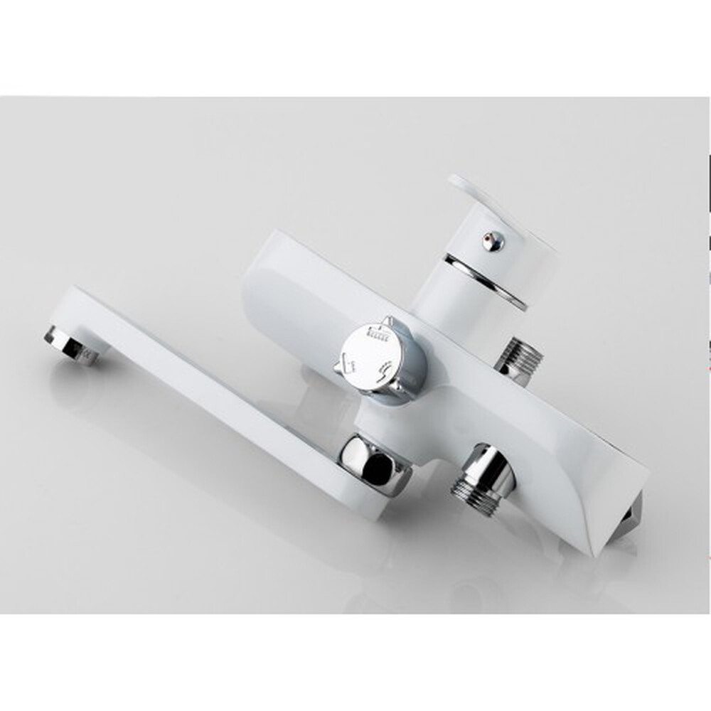 2441 Душевая система Frap с поворотным изливом, верхним душем и ручной лейкой БЕЛЫЙ/ХРОМ