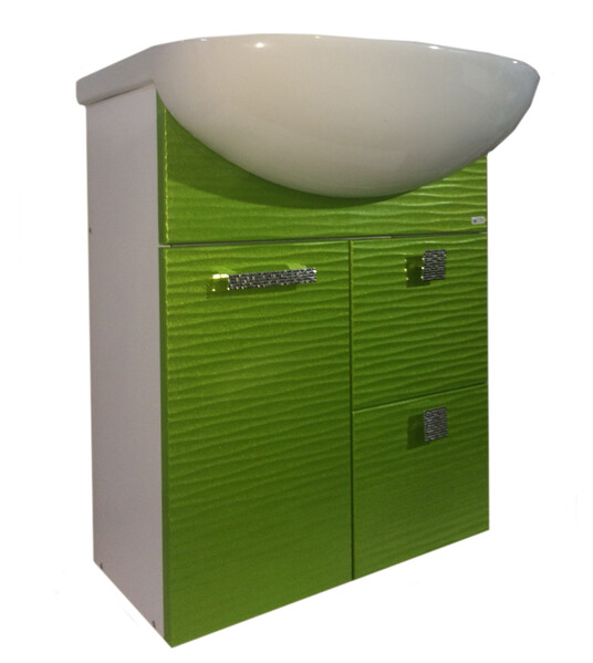 Подстолье SANTREK HOME "FIESTA-60" волна 3D 1 дв./2ящ под умыв. "Эрика-61" (олива мет.) 577*800*280 *