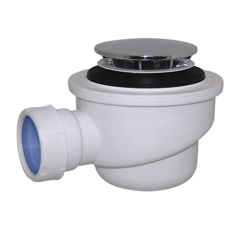 DX-511 Сифон для душ. поддона ОРИО 1 1/2х50, высота h=75мм, пластик/хром   !!!!!!!!