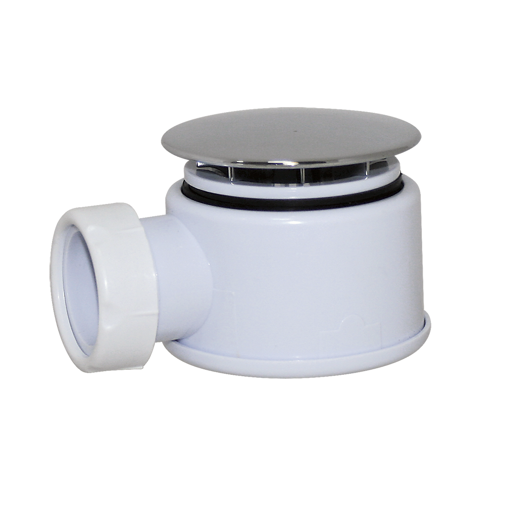 DX-501 Сифон для душ. поддона ОРИО 1 1/2х50, высота h=45мм,пластик/хром