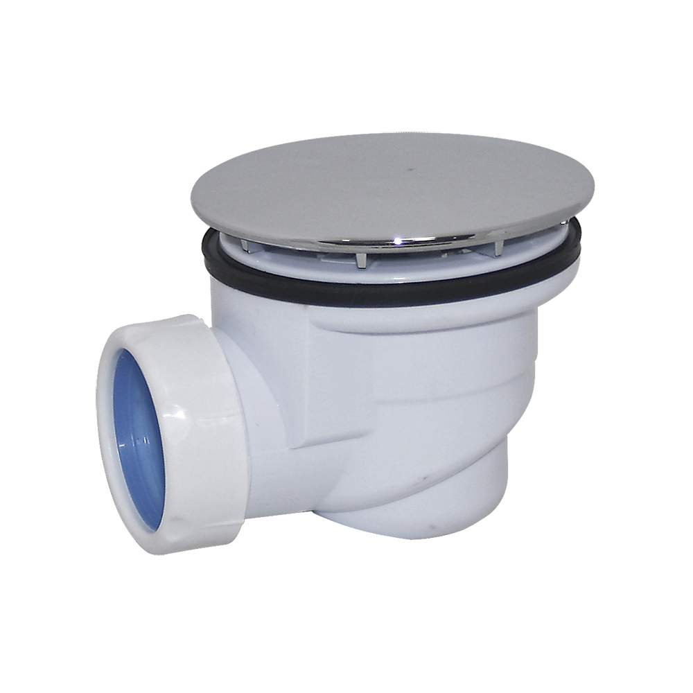 DX-601 Сифон для душ. поддона ОРИО 1 1/2х60, высота h=71мм, пластик/хром