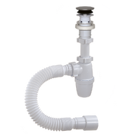 АP-3203 Сифон бутылочный ОРИО 1 1/4" х 40 с пласт.клик-клак" с гиб.труб40-40/50