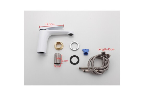 1045 Смеситель Тюльпан Frap шар d-35 на гайке (белый/хром)