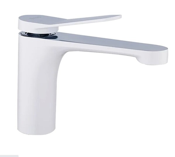 1045 Смеситель Тюльпан Frap шар d-35 на гайке (белый/хром)