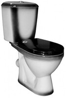 Унитаз-компакт Rosa "СОЛО" Черный, 2-х режимная арматура, сиденье Быстросъемное, антивсплеск, прямой выпуск (г.Киров)