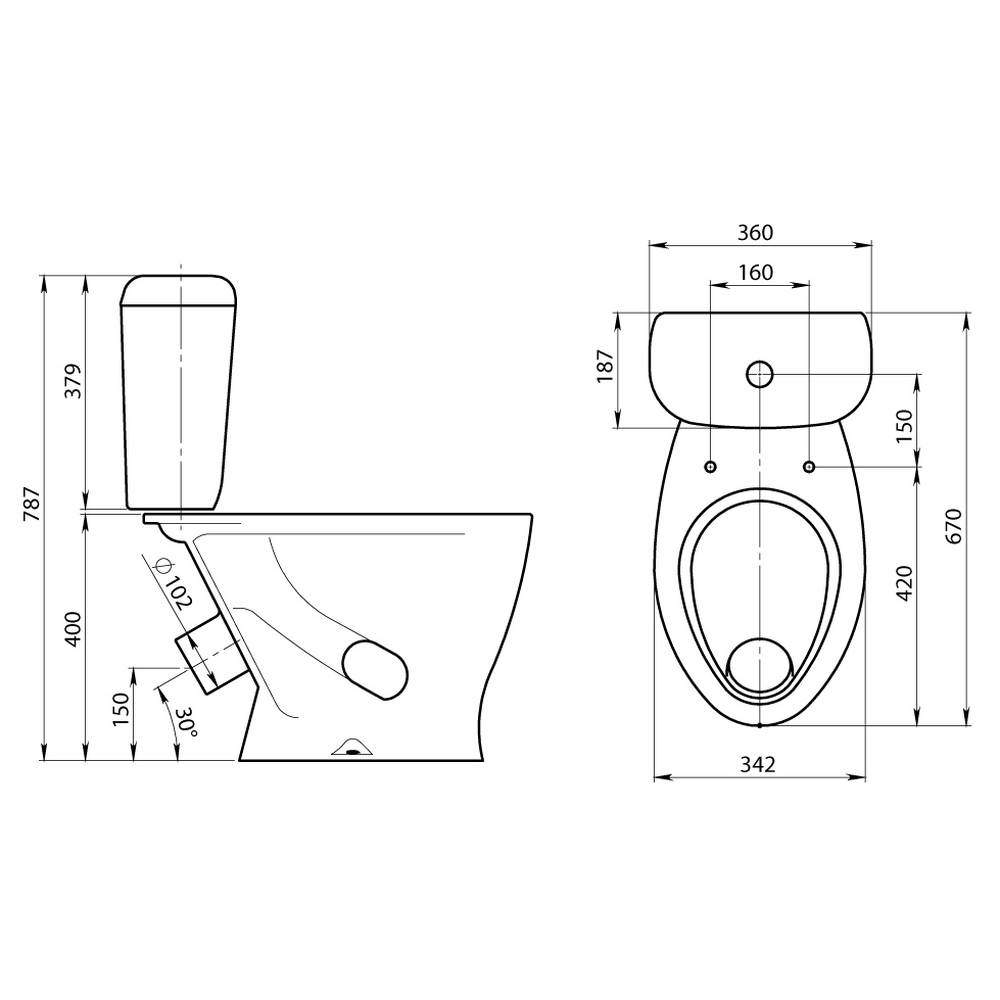 Унитаз ЧАША Santeri "Воротынский" белый