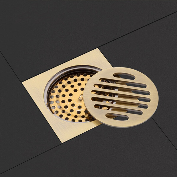 G81001-4 Трап 50 вертикальный GAPPO латунь 100*100 (бронза)  сухой затвор