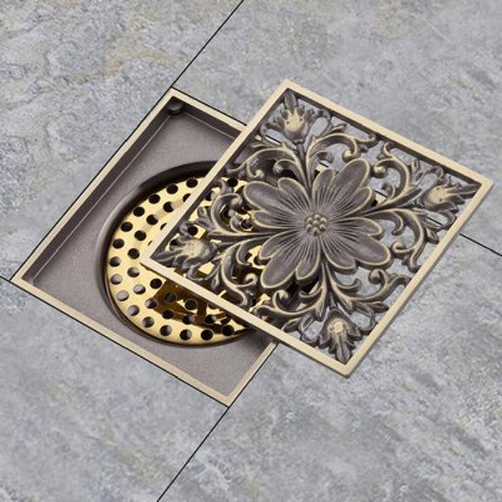 G81003-4 Трап 50 вертикальный GAPPO латунь 100*100 (бронза)  сухой затвор