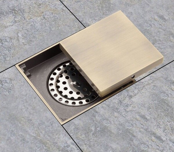 G81005-4 Трап 50 вертикальный GAPPO латунь 100*100 (бронза)  сухой затвор