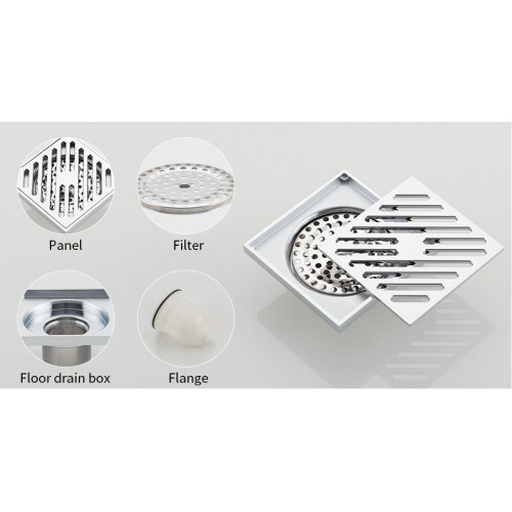 G81050 Трап 50 вертикальный GAPPO латунь 100*100 (хром)  сухой затвор