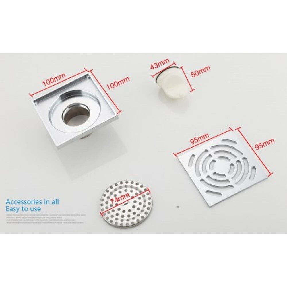 G81052 Трап 50 вертикальный GAPPO латунь 100*100 (хром)  сухой затвор