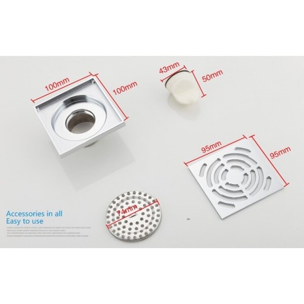 G81052 Трап 50 вертикальный GAPPO латунь 100*100 (хром)  сухой затвор