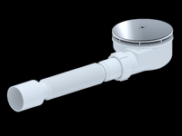 E355C Сифон для душевого поддона АНИ Пласт 1 1/2**90, h 55 хром с гибкой тр. 375*40/50