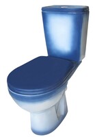 Унитаз-компакт Rosa "РИО" Синий, 2-х уровневая арматура, антивсплеск,прямой выпуск (г.Киров)