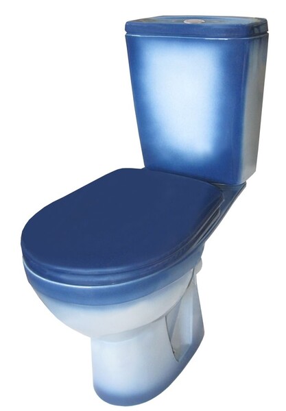 Унитаз-компакт Rosa "РИО" Синий, 2-х уровневая арматура, антивсплеск,прямой выпуск (г.Киров)