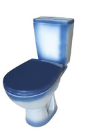 Унитаз-компакт Rosa "СОЛО" Синий, 2-х режимная арматура, сиденье Быстросъемное, антивсплеск, прямой выпуск (г.Киров)