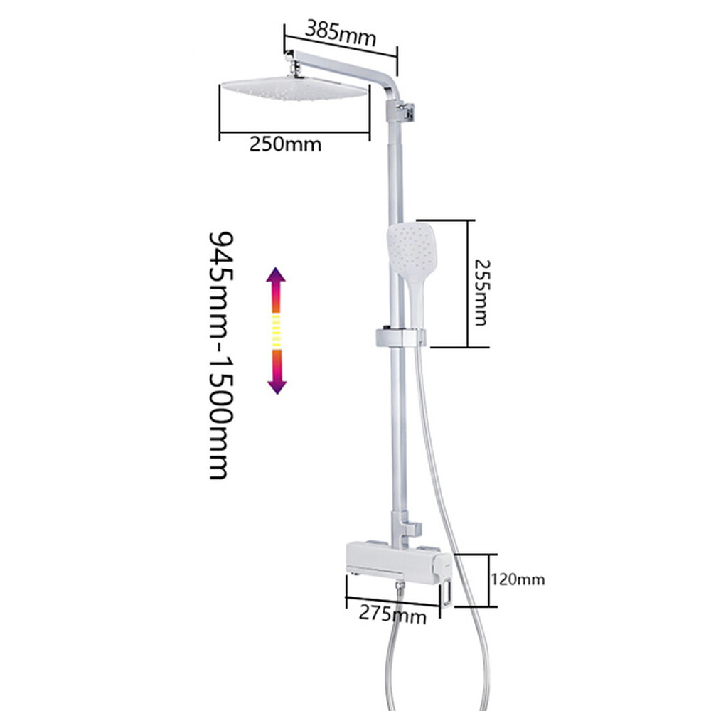 G2417-8 Душевая система GAPPO излив-переключатель на лейку,, белый/хром