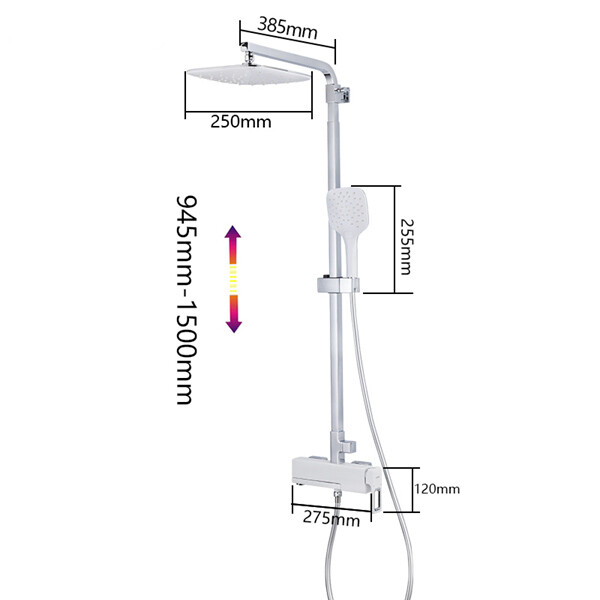 G2417-8 Душевая система GAPPO излив-переключатель на лейку,, белый/хром
